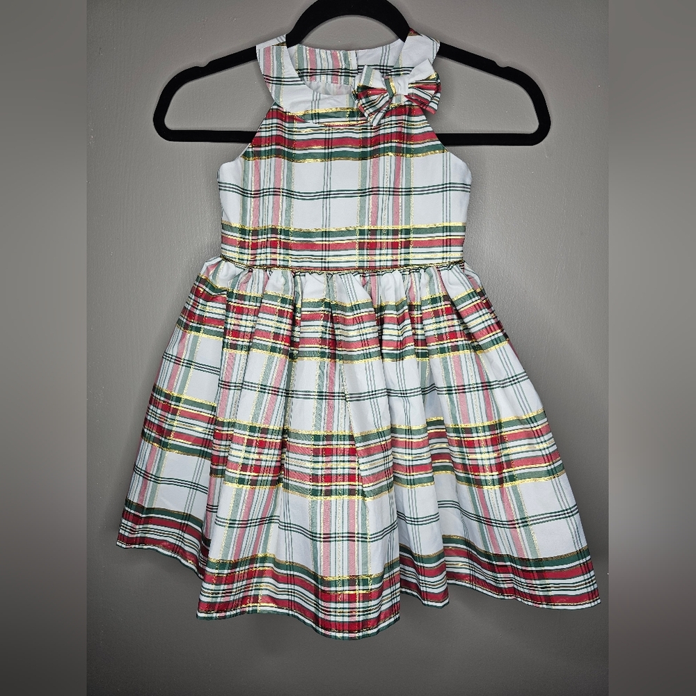 PINK & VIOLET Holiday Christmas Striped Halter Dress. Girls Size 5